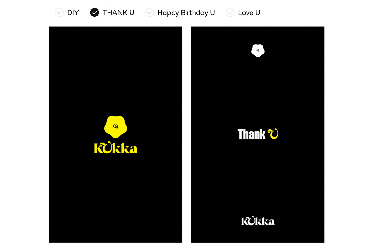 韓國の花束ギフトに添える『Thank U』カード。感謝の意を伝えるための理想的な選択です。