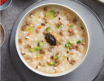 韓国の牛肉と野菜のお粥、栄養バランスの取れた一品