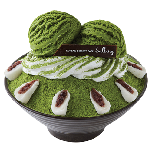 緑の美しさ！リアルグリーンティーソルビンが涼しい夏の韓国デザート