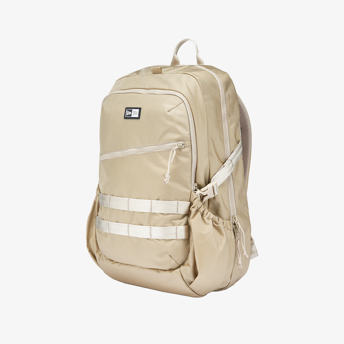 New Era米色揹包，兩側袋設計