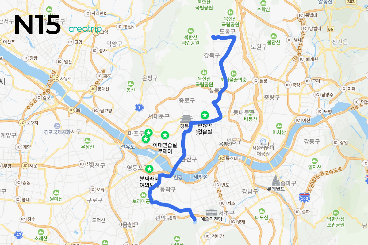 Thông tin cơ bản xe buýt ban đêm Seoul , Xe buýt đêm N15