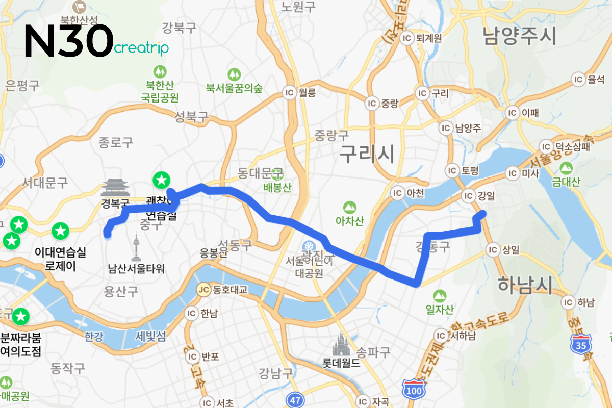 Thông tin cơ bản xe buýt ban đêm Seoul, Xe buýt đêm N30