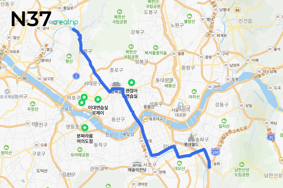 Thông tin cơ bản xe buýt ban đêm Seoul, Xe buýt đêm N61