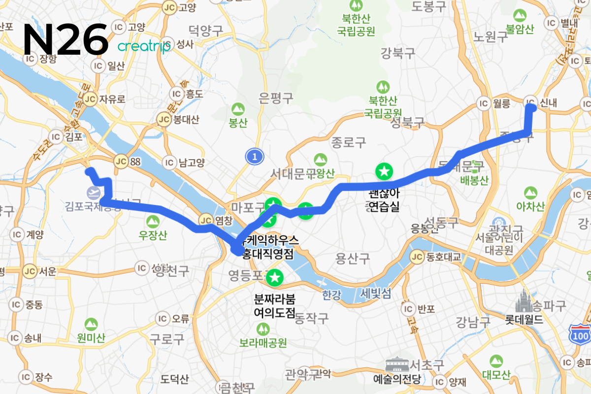 Thông tin cơ bản xe buýt ban đêm Seoul, Xe buýt đêm N26