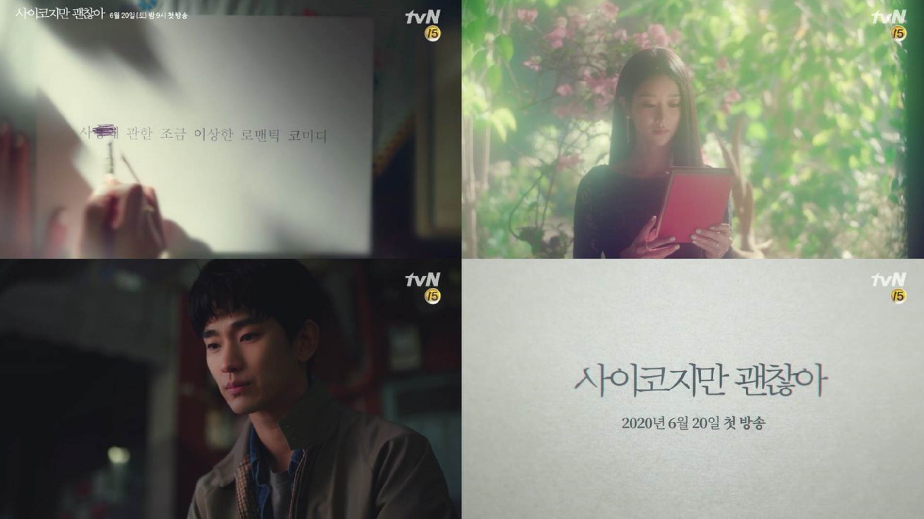 tvNのロゴと『サイコだけど大丈夫』のイメージシーン