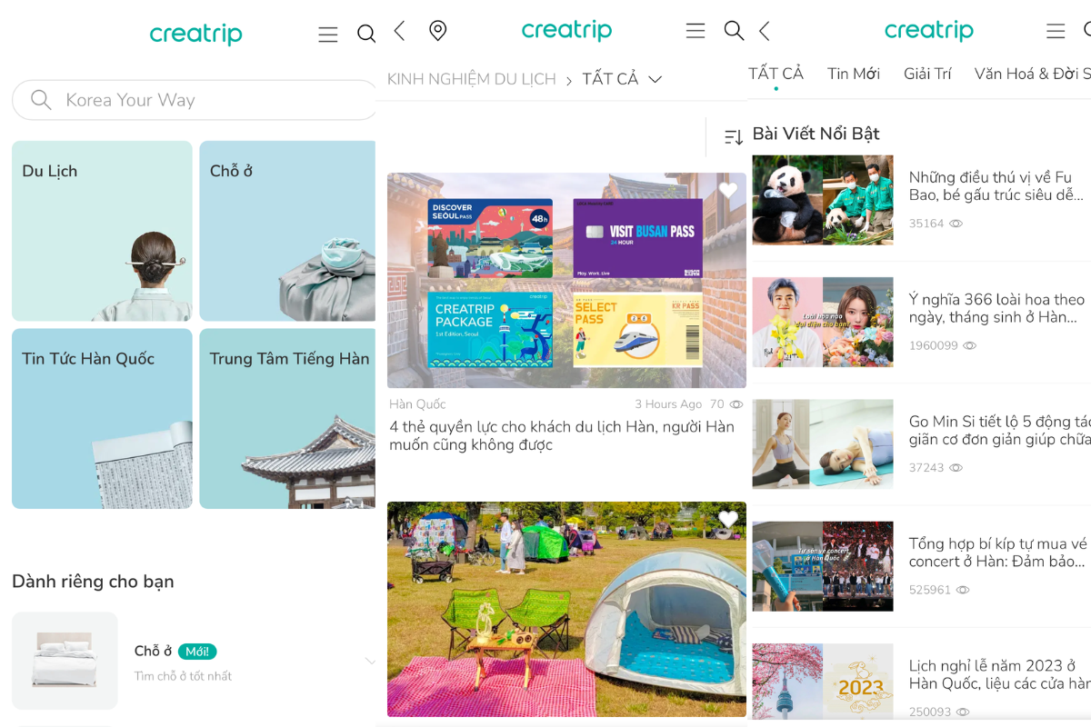 Creatrip - ứng dụng trên điện thoại nhất định phải có khi đến Hàn