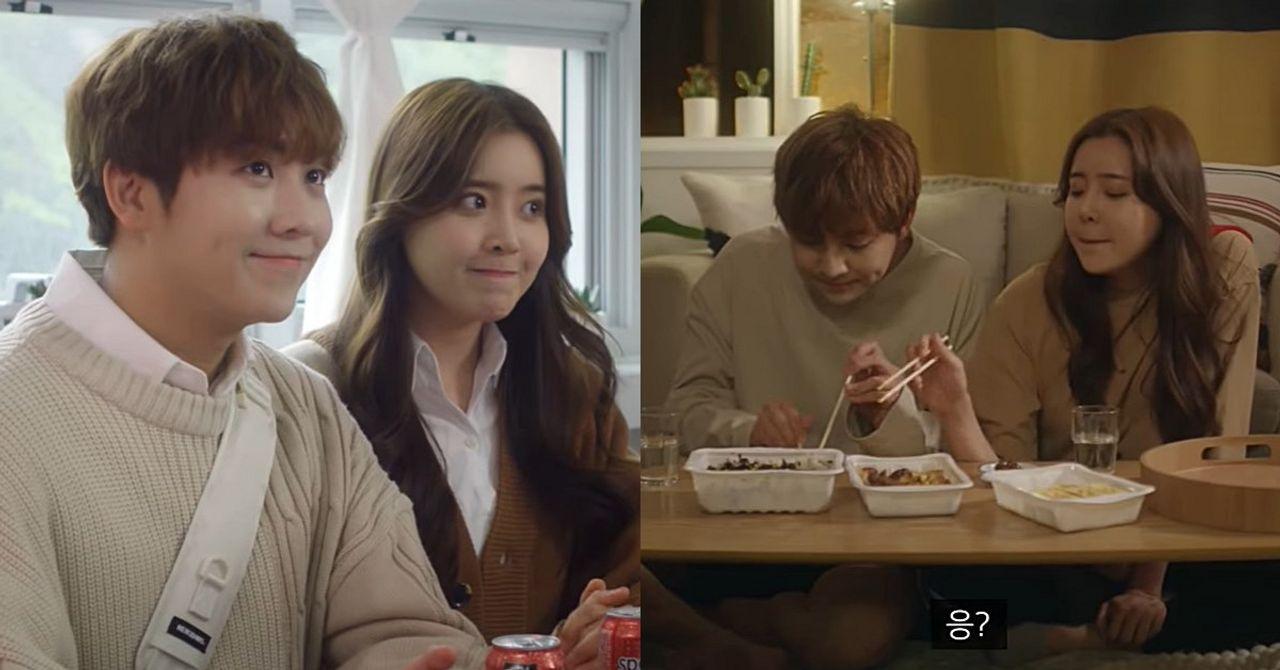 Cặp đôi ở Hàn Quốc hẹn hò trong căn-tin trường với bữa ăn giá sinh viên tiết kiệm