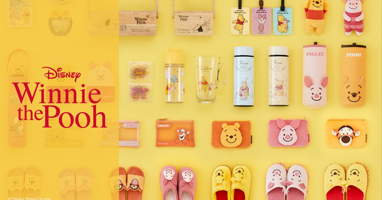 Daiso聯名系列，展現出迪士尼的小熊維尼及朋友們的可愛商品，色彩鮮豔，讓人忍不住想帶回家。