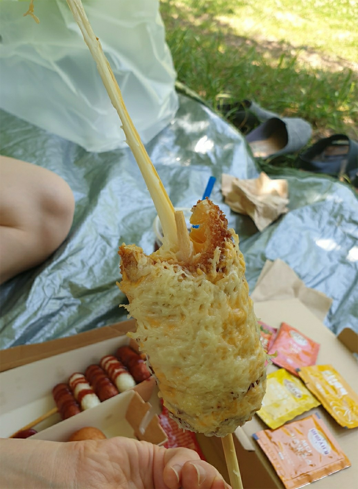 塔塔起司热狗，拉丝起司效果展示其独特的口感和美味