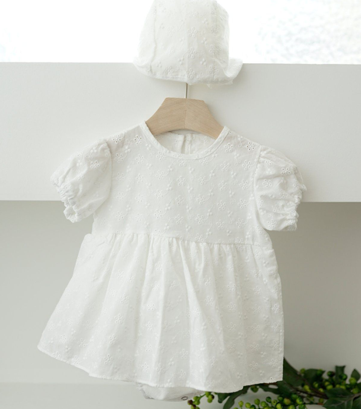 M-KIDS白色公主風連身裙,韓國製造,可港台配送。「南大門市場童裝」