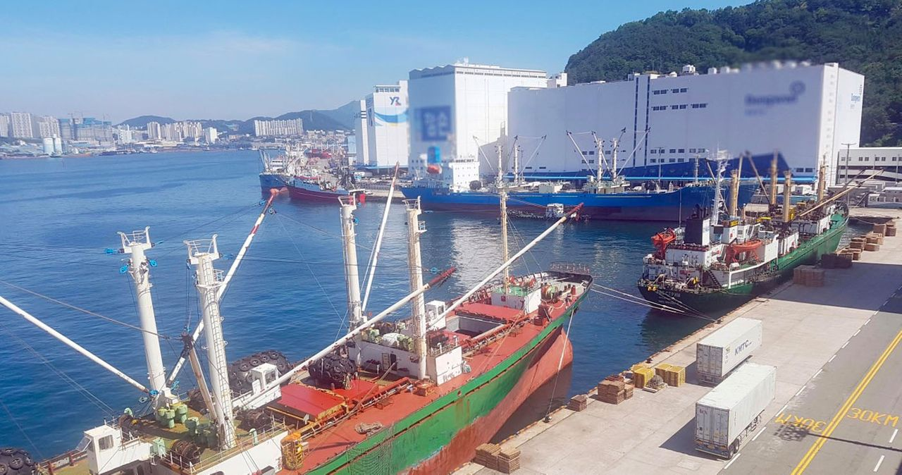 ท่าเรือที่ปูซาน เกาหลีใต้ บริเวณที่มีการระบาดของไวรัสโควิด-19 บนเรือขนส่งสินค้า