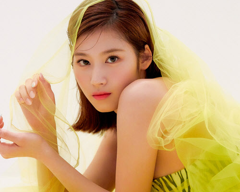 TWICE SANA的減肥名言, 穿著黃色披肩, 韓國人物專訪圖片