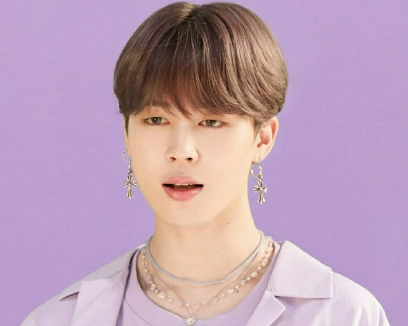 BTS Jimin的減肥名言, 紫色背景穿著飾品, 韓國人物專訪圖片