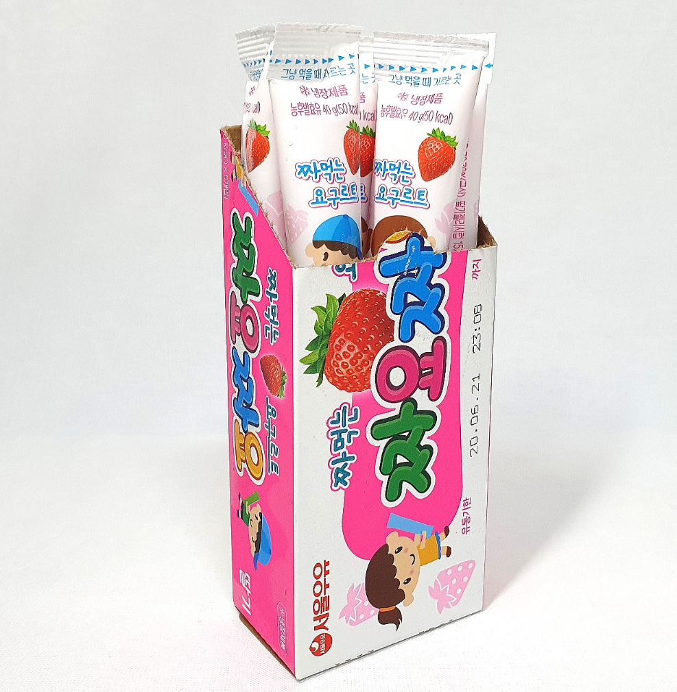 子供に人気のチャヨチャヨのパック。イチゴの風味が強く凍らせると柔らかな味わいに。
