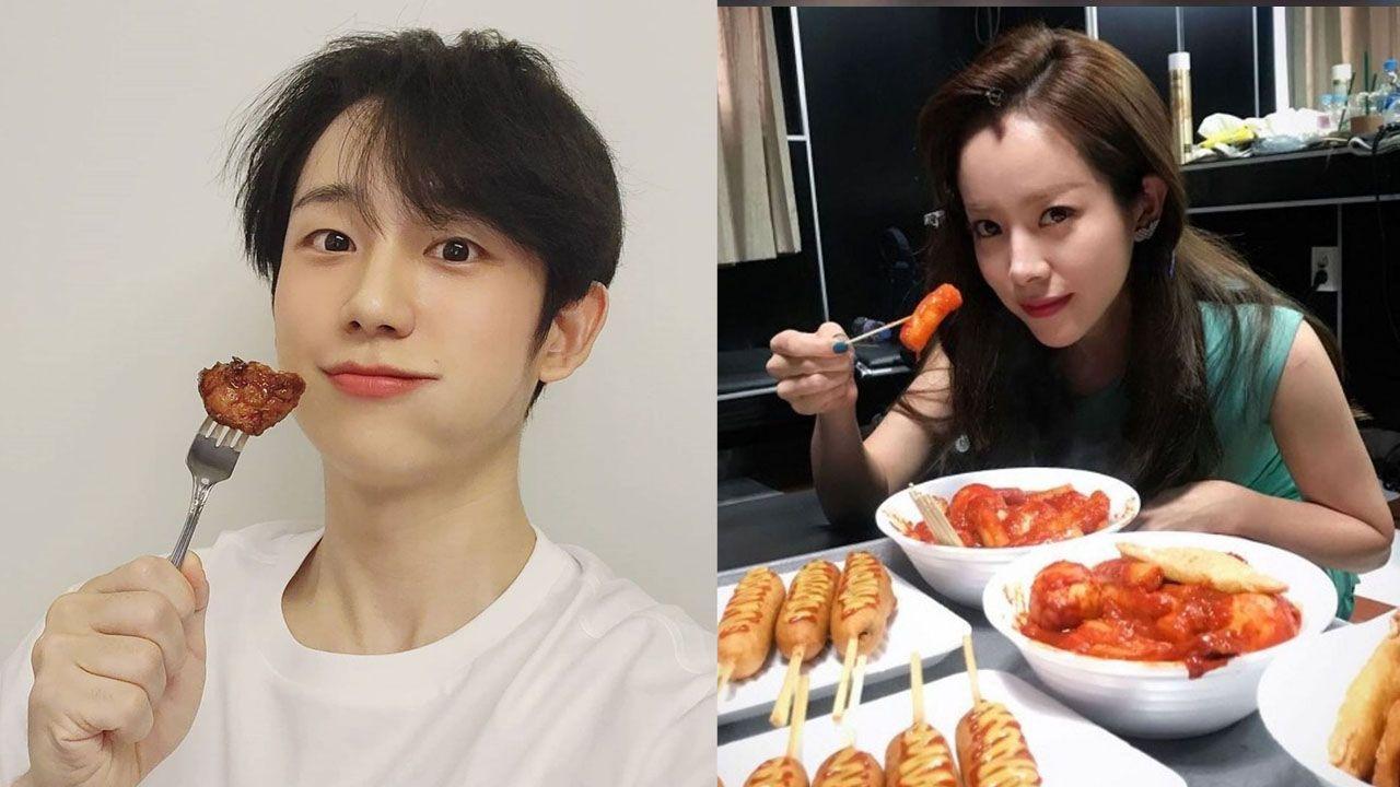 ภาพเซเลบเกาหลีกำลังกินอาหารเกาหลี, หมูย่างและต็อกบกกี, แชร์ช่วงเวลาการกินของเซเลบเกาหลี