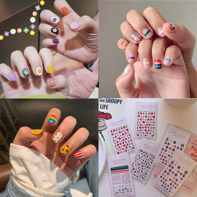 สติ๊กเกอร์เล็บมือและเท้าลายสดใส สำหรับฤดูร้อน 2020 ยอดนิยมในเกาหลี