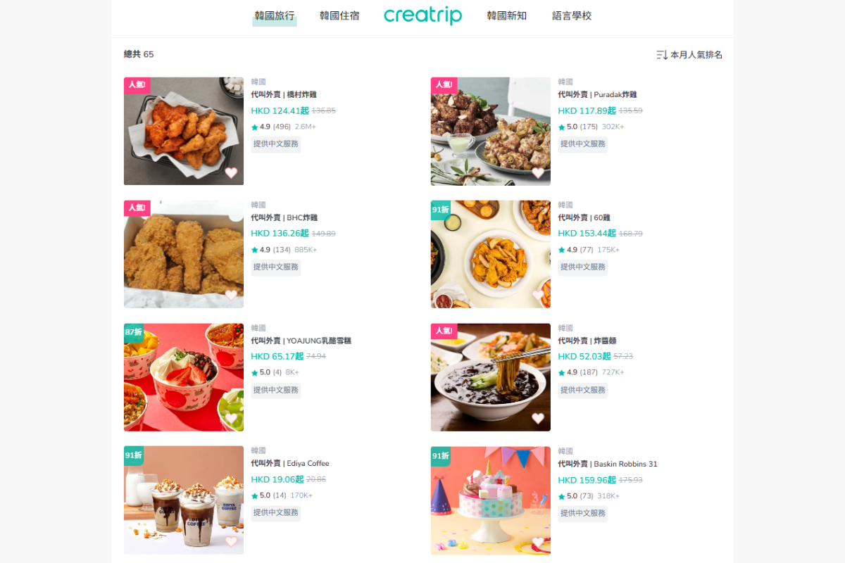 韓國外賣 韓國叫外賣方法 韓國點叫外賣 韓國外賣app推薦 韓國外賣app點用 韓國外賣香港信用卡 韓國旅行 漢江外賣 creatrip代叫外賣服務