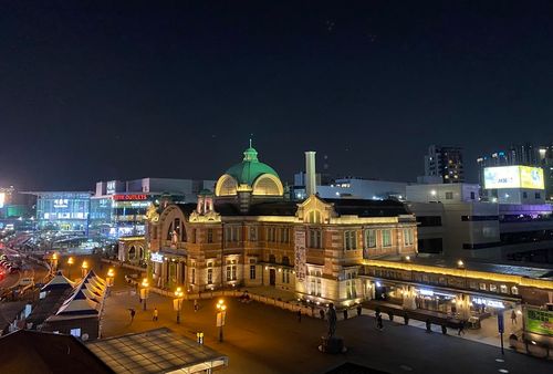 korea, seoul station at night