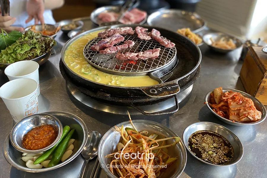 海雲台オバンジャンの網で焼く韓国焼肉