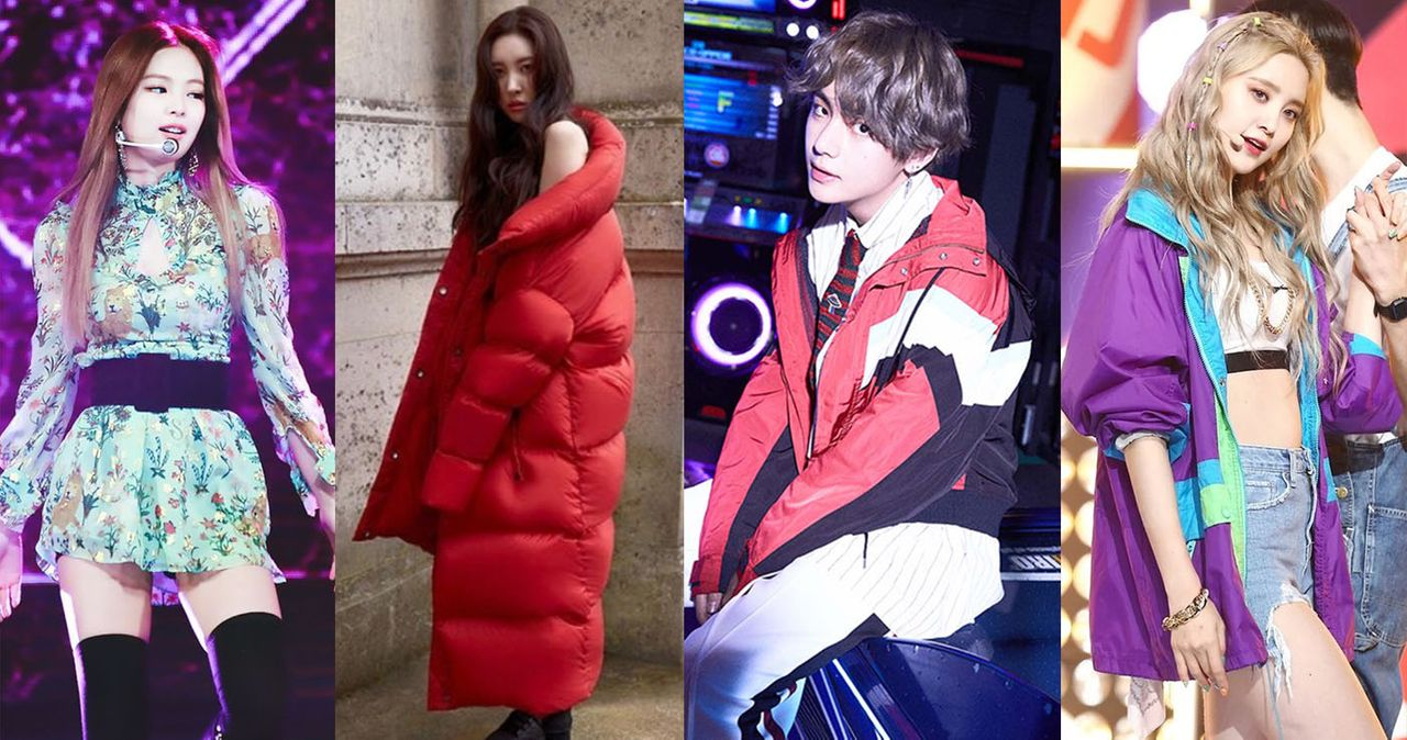 รวมภาพของการแต่งกายในสไตล์เรโทรเกาหลี มีทั้งชุดเดรส, เสื้อโค้ท, และเสื้อผ้าวัยรุ่นในคอนเสิร์ต สำหรับบทความเกี่ยวกับแฟชั่นในยุคต่างๆ 