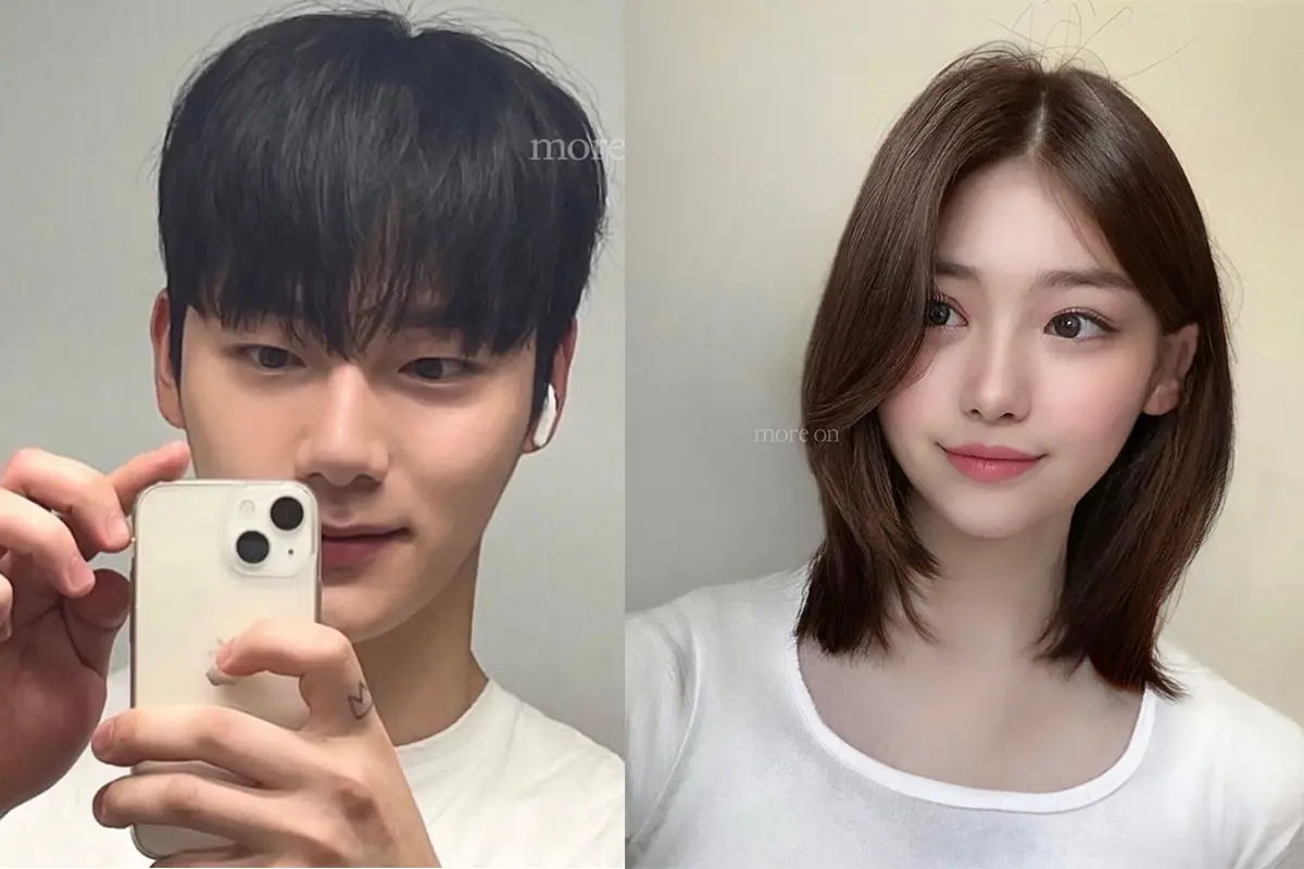 MORE ON HAIR髮型範例,展示男女性不同風格的髮型剪裁。