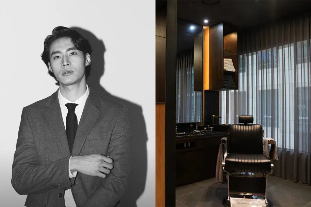 高級感漂う韓国メンズヘアサロンC.PLOTの内部。