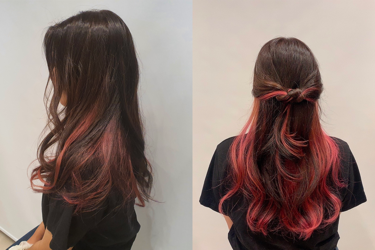 顾客在MERCY HAIR进行发型更变前后的对比，体现了人员的专业技巧。