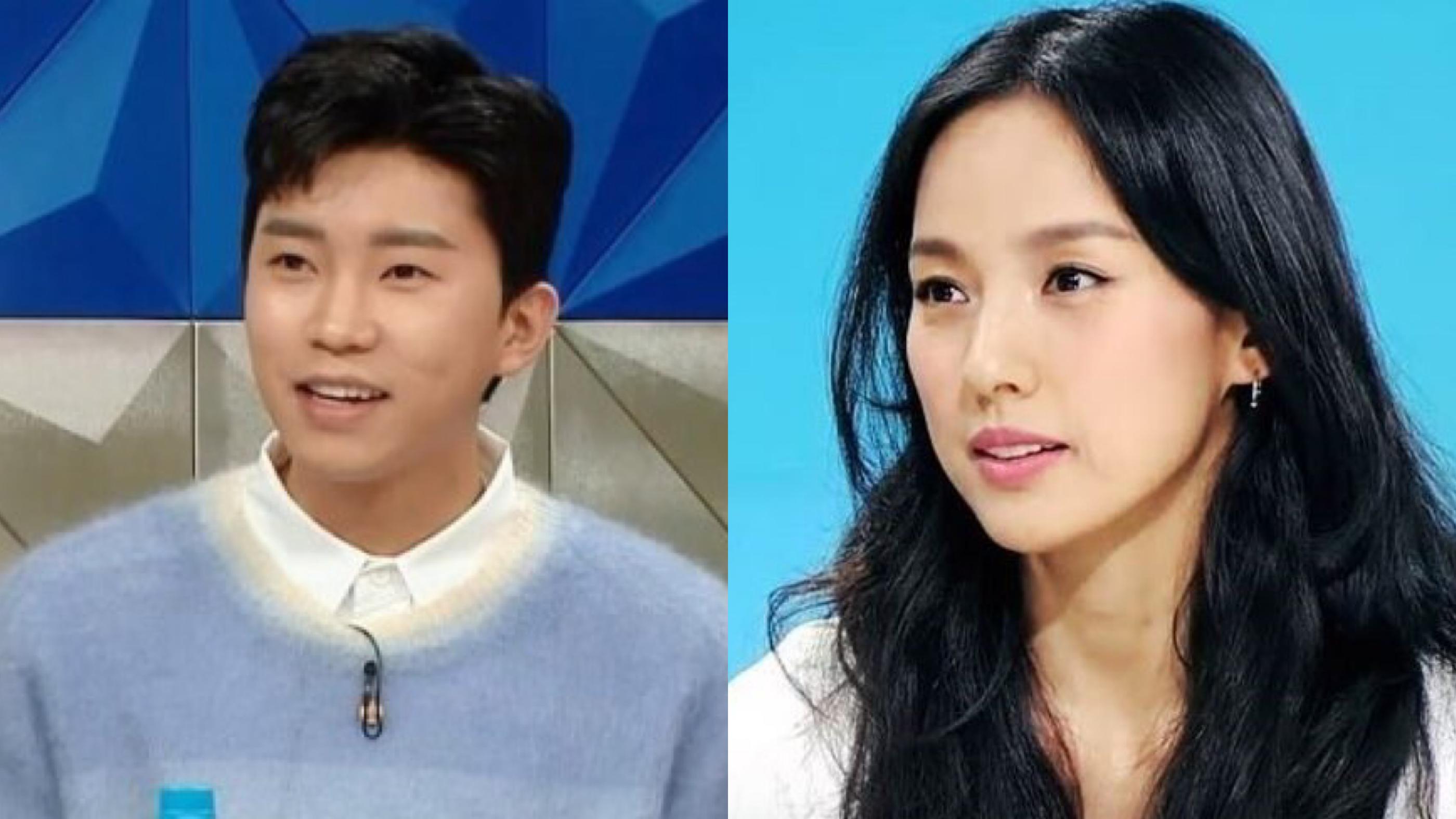 韓國藝術家在電視節目中的特寫形象，背景為節目場景配色。」