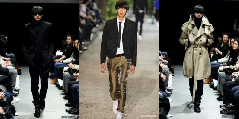 ファッションショーで歩くキム・ヨングァン