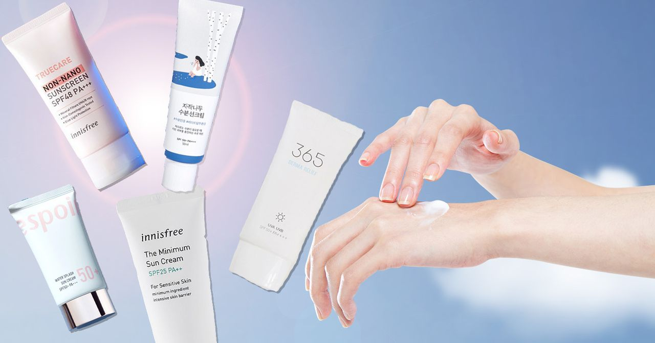 2020防曬推薦，展示不同品牌的防曬產品和其質地效果。