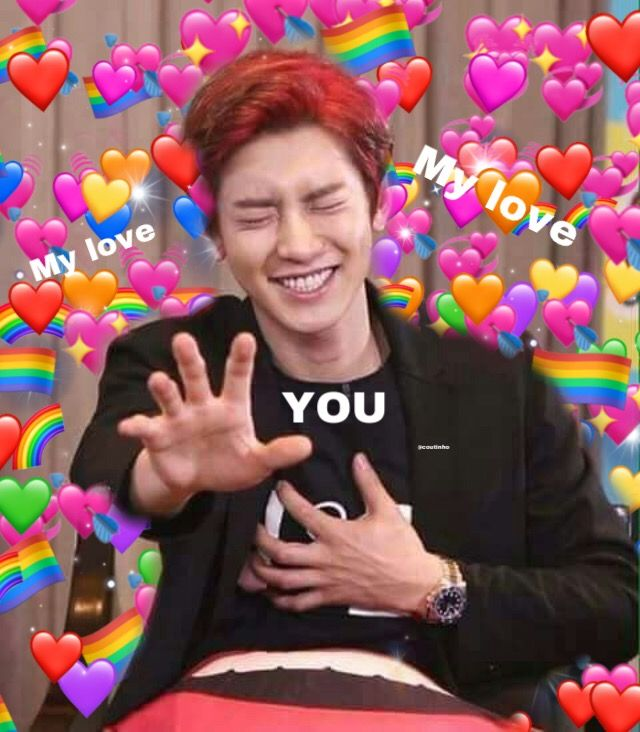 Hình ảnh minh họa cụm từ viết tắt tiếng Hàn 좋못사 với nhiều biểu tượng trái tim và cầu vồng, thể hiện tình yêu và sự ngưỡng mộ.