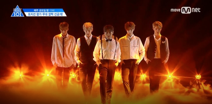 Produce 101第二季舞臺表演，五位男生的表演時刻。