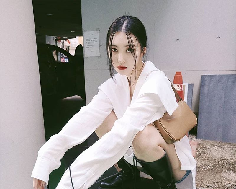 sunmi bangs with ponytail