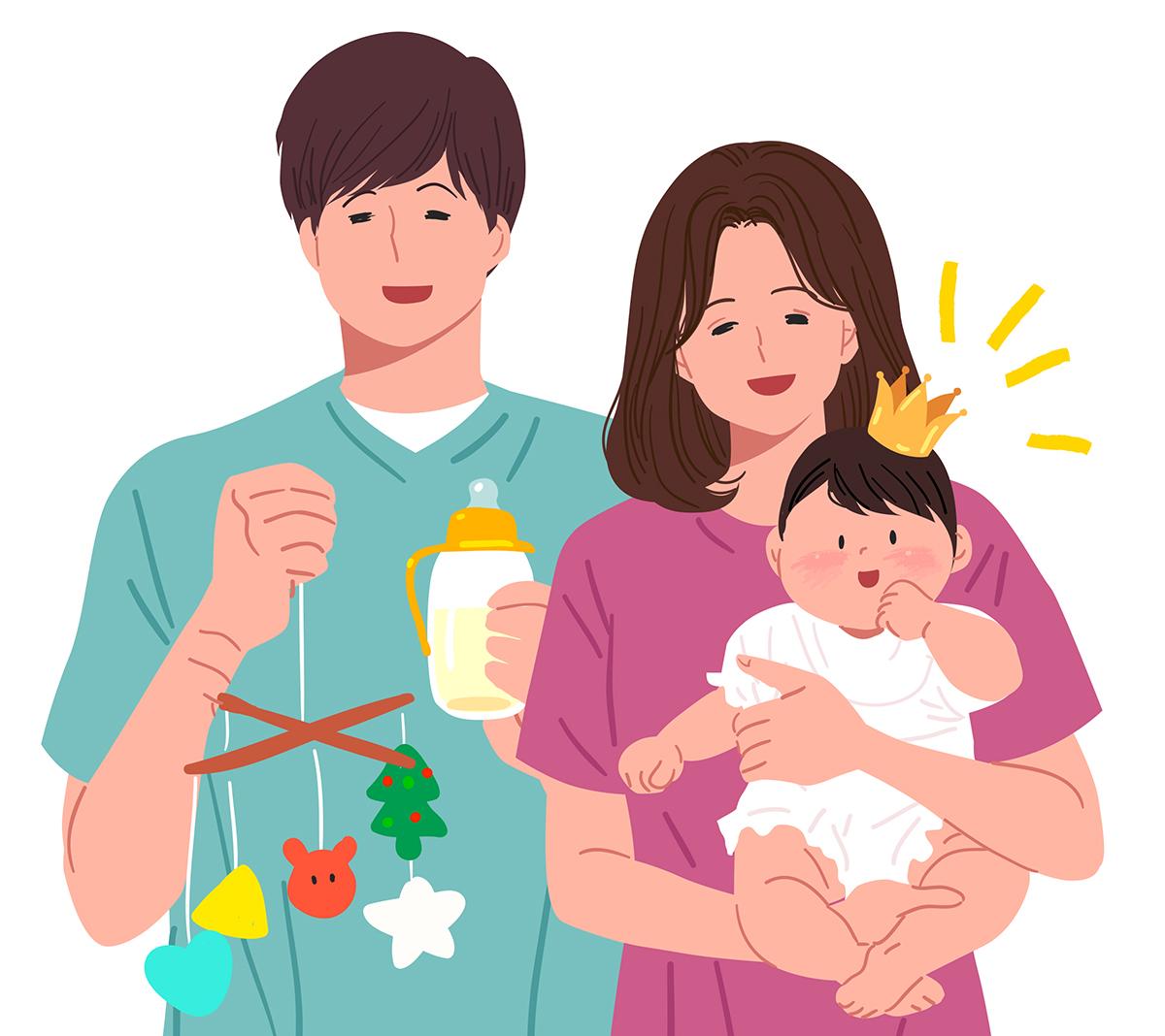 韓国の一般的な姓と名前に関するイラスト。多くの韓国人は一文字の姓を持ち、結婚しても女性は自分の姓を維持します。イラストには、キム、イ、パクといった代表的な姓が示されています。韓国の文化では、家族名を受け継ぎ、伝統を重んじる特徴があります。