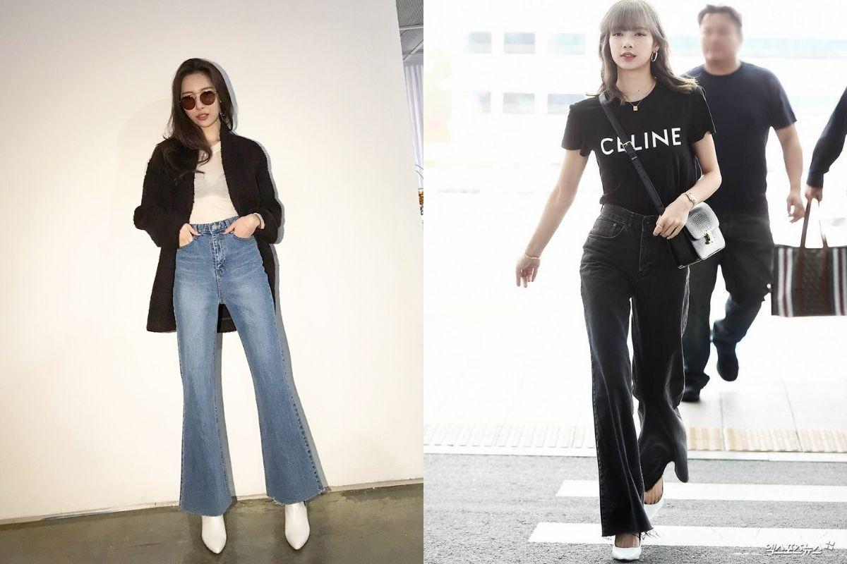 Quần bò ống vẩy sunmi blackpink lisa