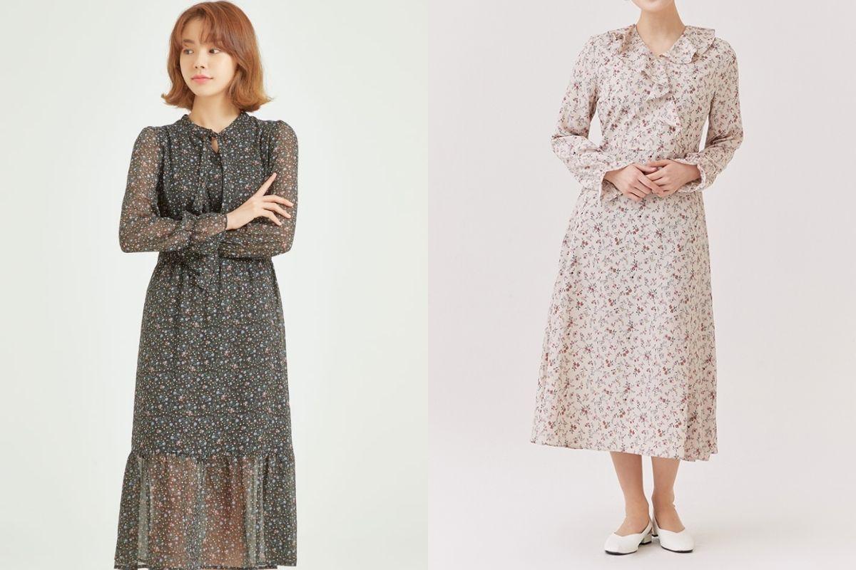 Váy liền hoa nhí hàn quốc