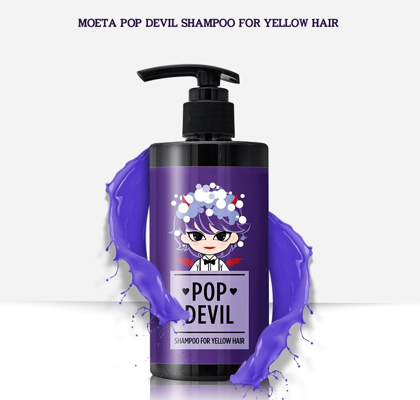 Hình ảnh sản phẩm dầu gội Pop Devil cho tóc vàng, giúp trung hòa màu vàng đồng.