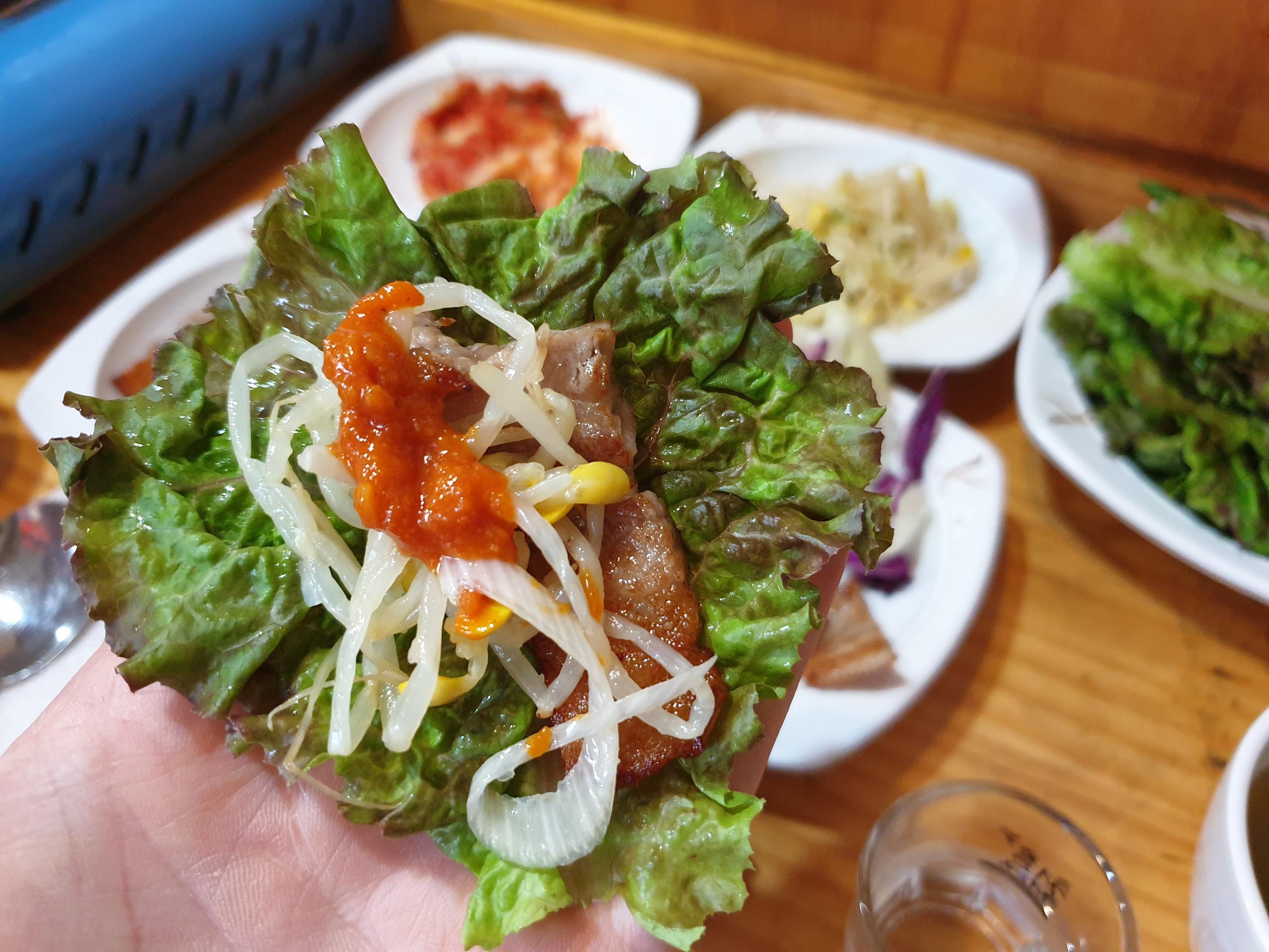 ssam, korean barbeque wrap