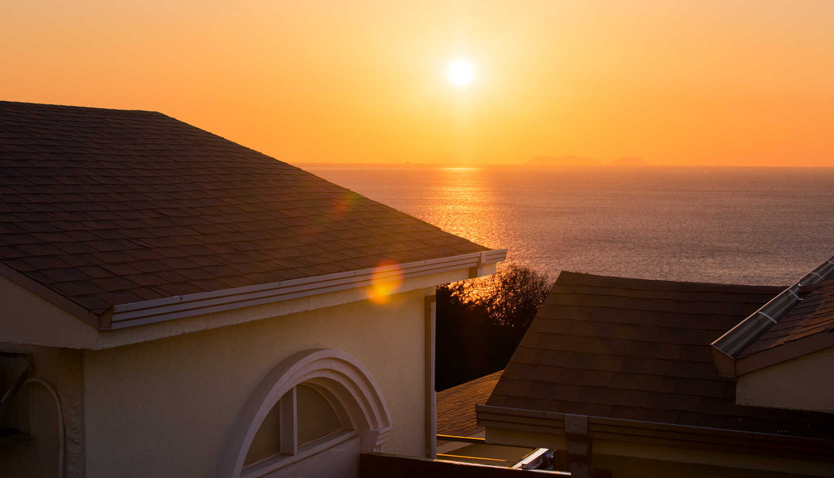 sunset view from Namhae Maru & Ara Pension, korea