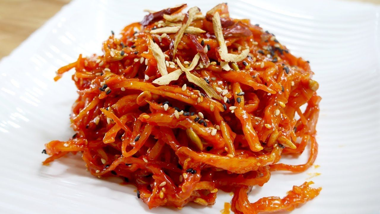 a close-up of a korean side dish