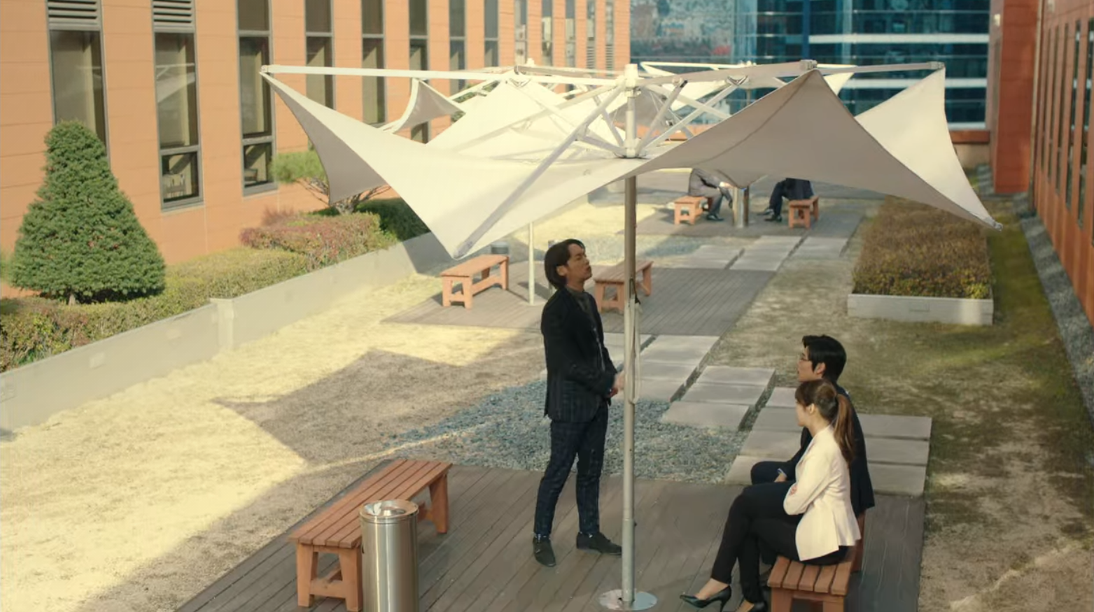 Filming Locations from misaeng, colleague chatting, rooftop in seoul, filming location