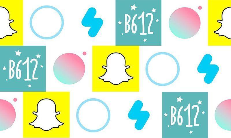 Logos of popular selfie apps in Korea, highlighting applications like B612 and Snapchat, commonly used for taking trendy selfies.