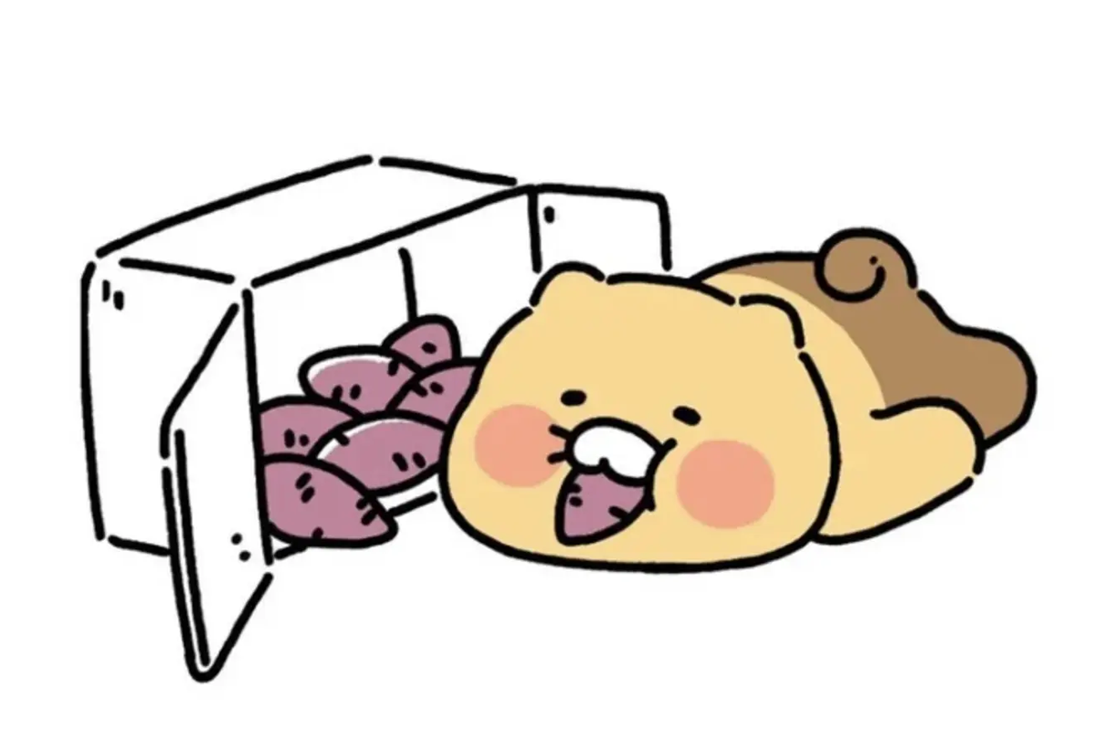 春植髮現最喜歡吃的是紫薯的畫面。