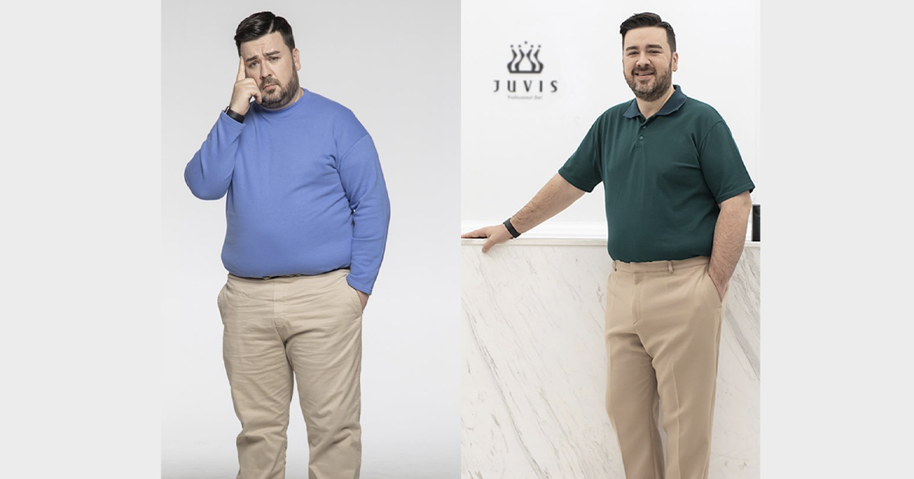 威本爸爸的瘦身成果展示，體現健康生活轉變的成功故事。