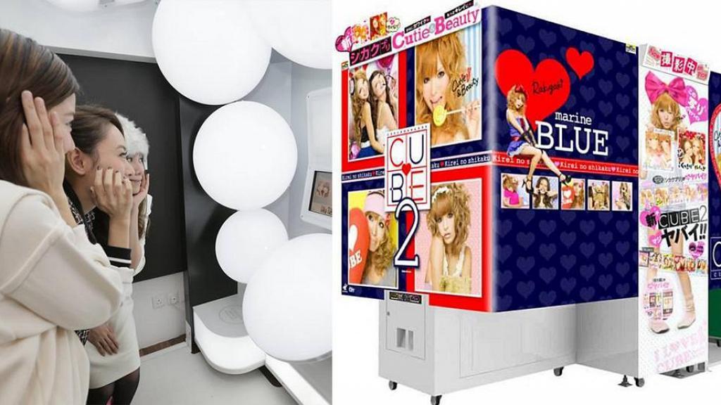 香港復古貼紙相機及韓國黑白自拍館的對比圖。