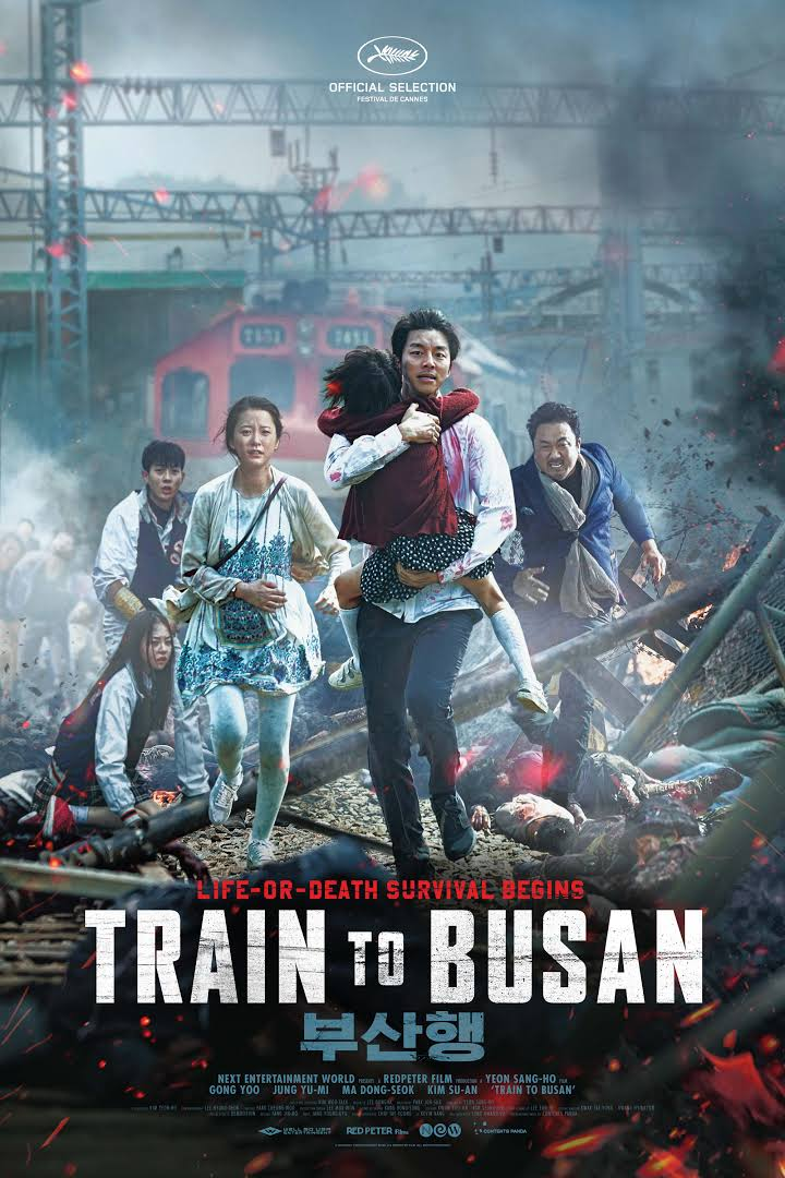 poster of train to busan showing gong yoo running