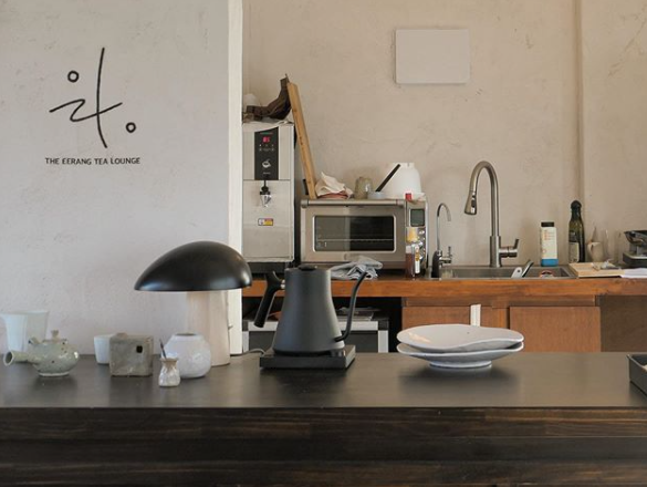 「THE EERANG TEA LOUNGE」へ行くためのアクセスマップ。ホンデ入口駅からの道順を示しています。