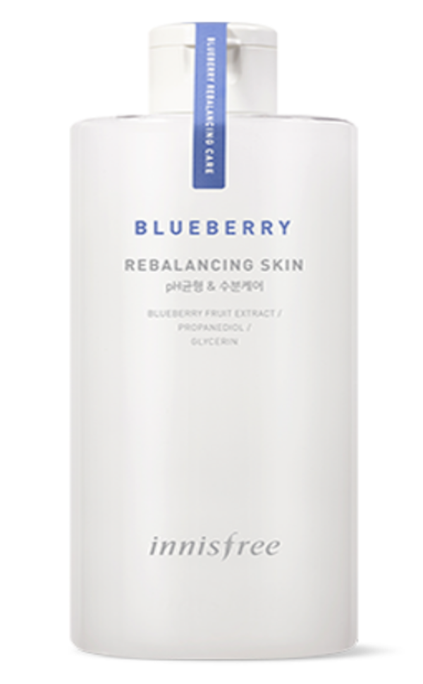 Korean Skincare Bible, Korean Skincare Routine, Toner, Blueberry Rebalancing Skin, Innisfree