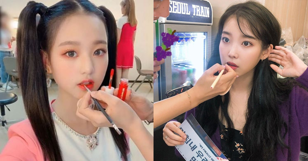 化妝師正在給客人化妝，並展示化妝產品。