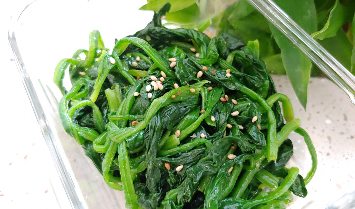 สูตรเครื่องเคียงอาหารเกาหลี ผักโขม 2